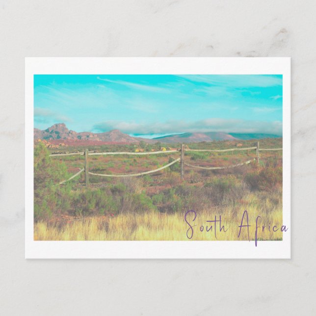 Nature Mountains South Africa ZA Fields Postcard (Front)