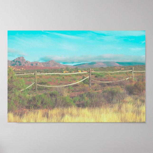 Nature Mountains South Africa ZA Fields Poster (Front)