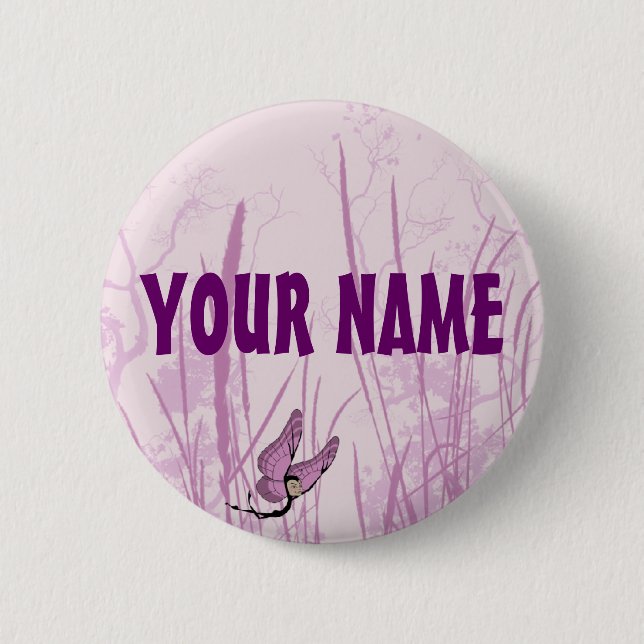Nature Name Tag 6 Cm Round Badge (Front)
