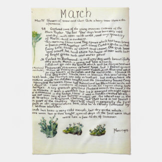 Nature Notes March by Edith Holden Tea Towel
