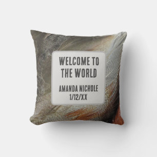 Nature Nursery Bird Feather Photo Gender Neutral Cushion