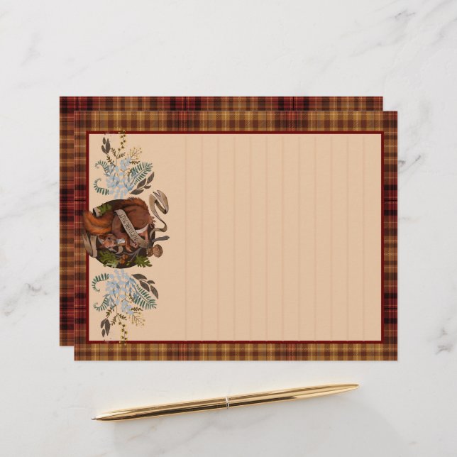 Nature Nut Squirrel  Custom Letterhead (Front/Back In Situ)