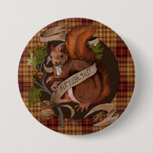 Nature Nut Squirrel Round  7.5 Cm Round Badge
