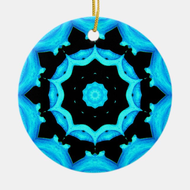 NATURE OCEAN BLUE CERAMIC TREE DECORATION (Front)
