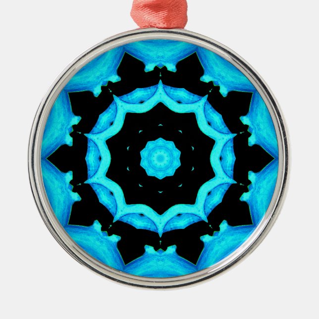 NATURE OCEAN BLUE METAL TREE DECORATION (Front)