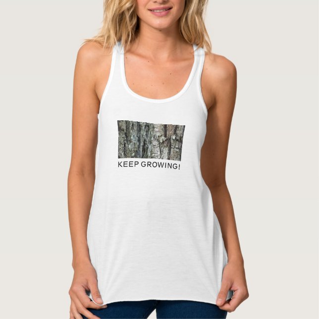 Nature Old Pine Bark Photo Keep Growing Singlet (Front)