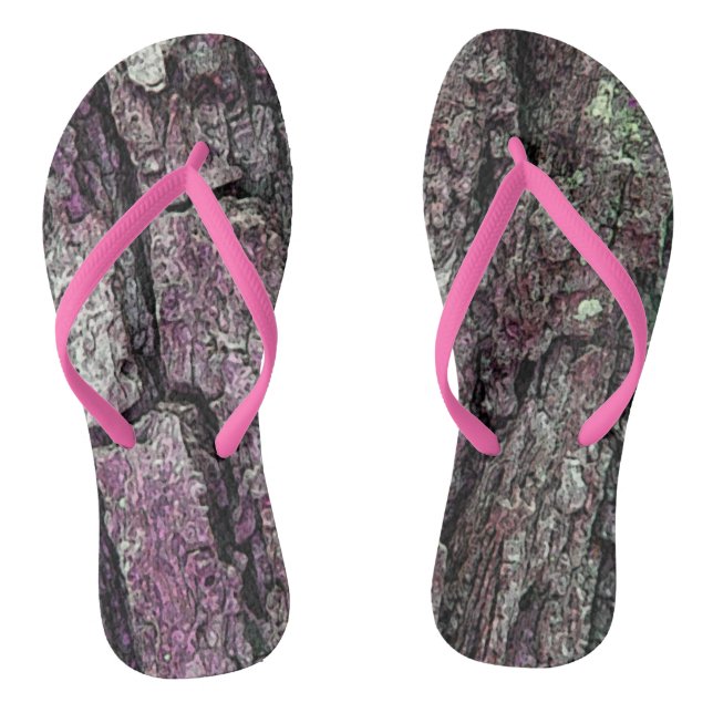 Nature Old Pine Bark Purple Jandals (Footbed)