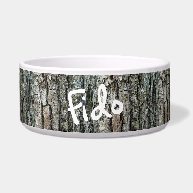Nature Old Pine Tree Bark Custom Pet Name (Front)