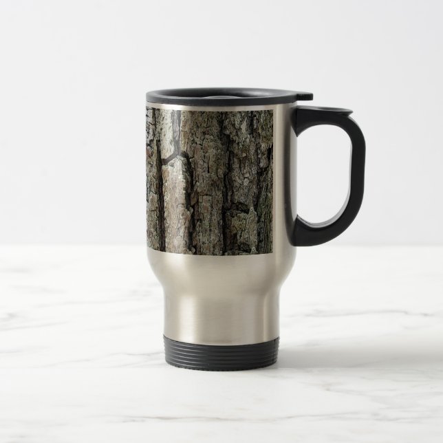 Nature Old Pine Tree Bark Travel Mug (Right)