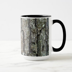 Nature Old Pine Tree Bark with Name Mug