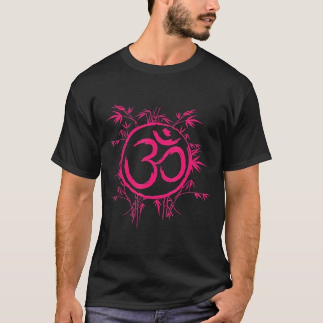 Nature Om Symbol Spiritual Yoga Meditation T-Shirt (Front)