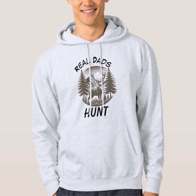 Nature Outdoor Grey Real Dads PERSONALIZE Hoodie (Front)