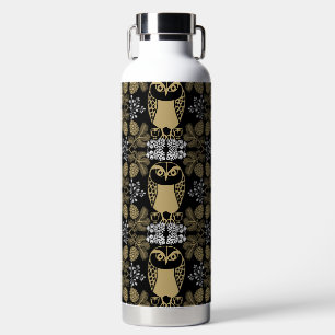Nature Owl Folk Art Water Bottle
