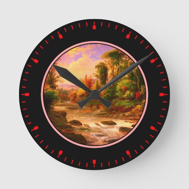 Nature Painting Artwork Round Clock (Front)