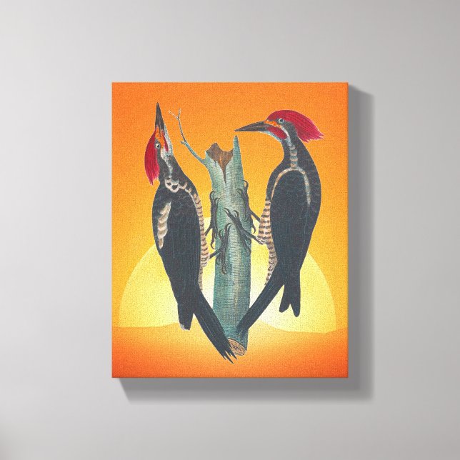 Nature Pair of Wild WoodPeckers Canvas Print (Front)