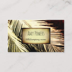 nature palm leaf custom business card double sided