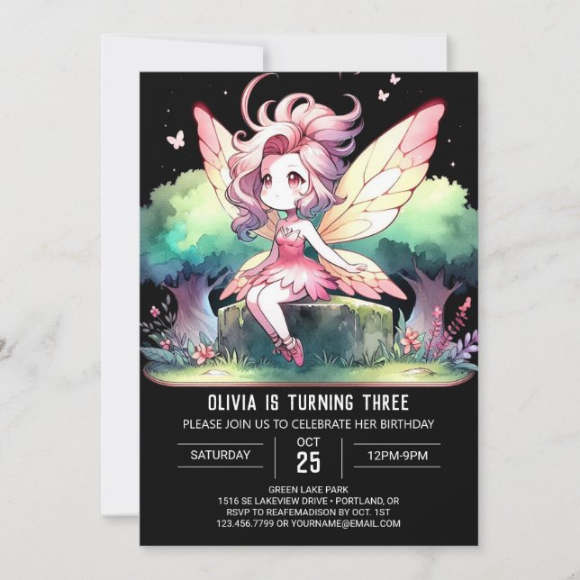 Nature Pastel Fairy Birthday Invitation (Front)