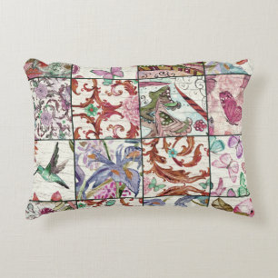 Nature Patchwork: Chic Seamless Background Decorative Cushion