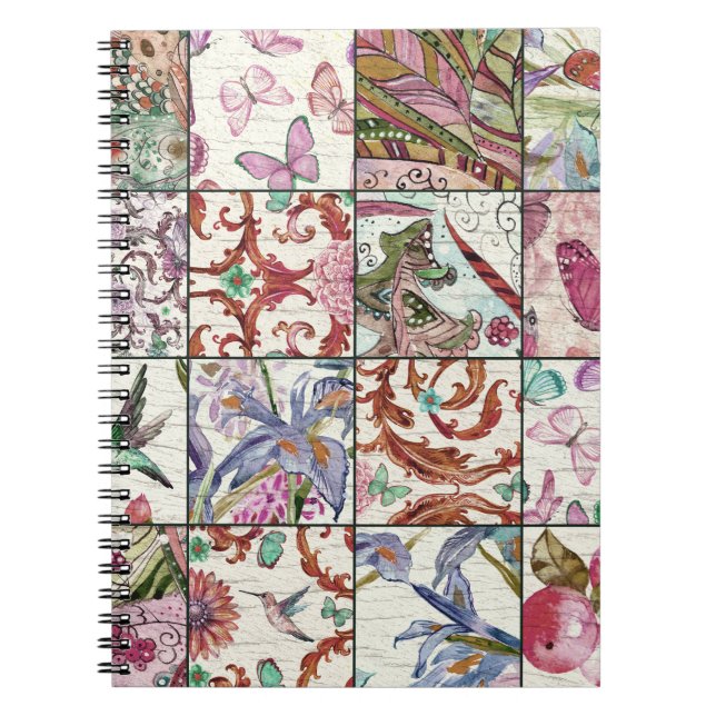 Nature Patchwork: Chic Seamless Background Notebook (Front)