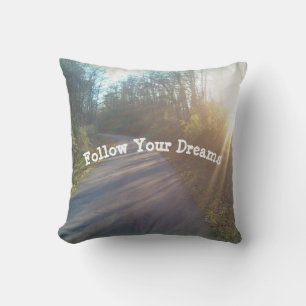 Nature Path in Woods Photo Shining Sun Dreams Cushion