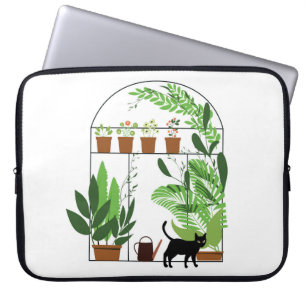 Nature pattern, greenhouse, gardening. Fence, flow Laptop Sleeve
