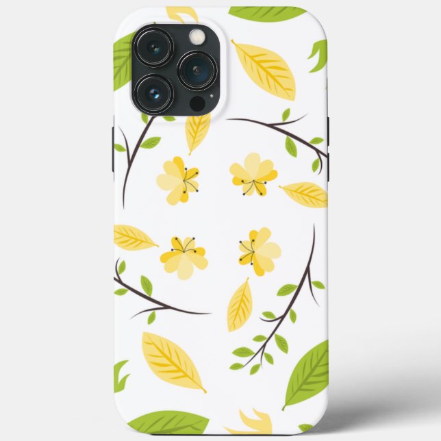 Nature Pattern Leaves Drawing Sketch Flowers  Case-Mate iPhone Case (Back)
