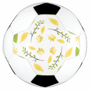 Nature Pattern Leaves Drawing Sketch Flowers Soccer Ball