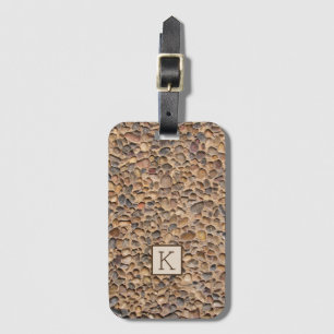 Nature Pebble Stones Photo with Monogram Luggage Tag