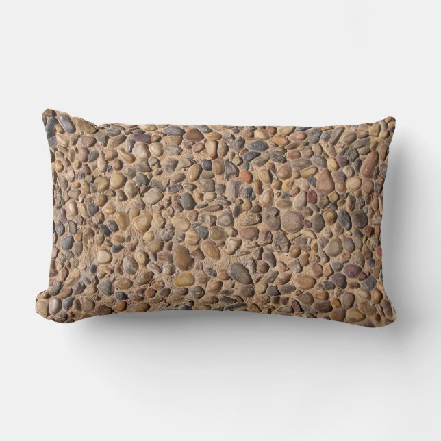 Nature Pebble Stones Rustic Photo Lumbar Cushion (Front)