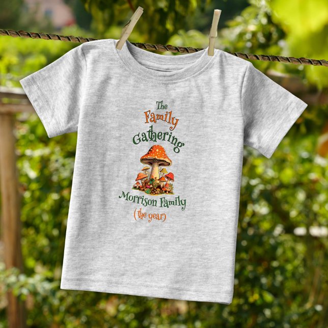 Nature Personalise Boy Girl Retro Family Reunion Baby T-Shirt (Creator Uploaded)