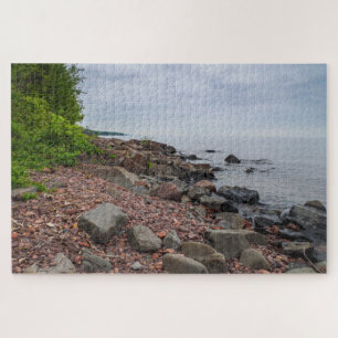 Nature Photo Rocky Lake Superior Shoreline Jigsaw Puzzle