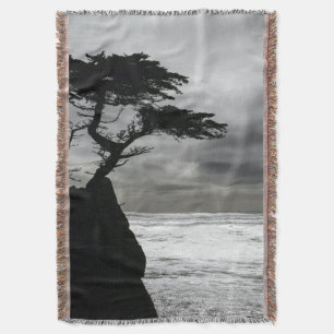 Nature Photography Black and White Throw Blanket
