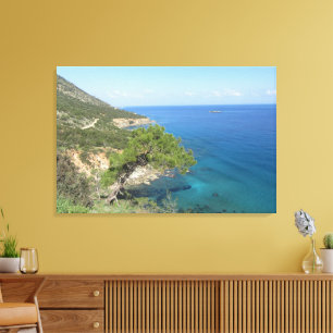 Nature Photography Mediterranean Mountain & Sea Canvas Print