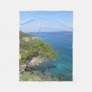 Nature Photography Mediterranean Mountain & Sea Fleece Blanket