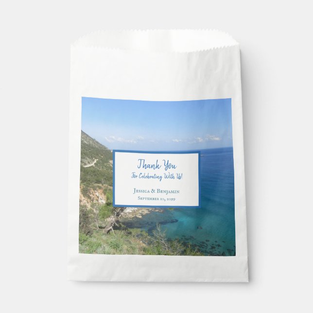 Nature Photography Mediterranean Sea Wedding Favour Bags (Front)