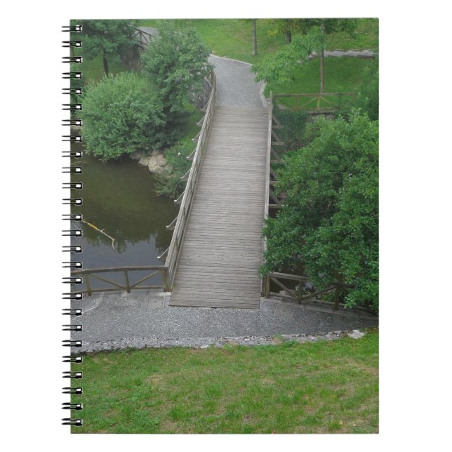 Nature Photography Park Bridge Trees Green Notebook (Front)