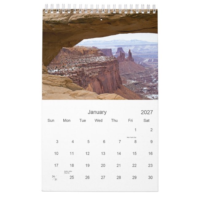 Nature Photos Calendar (Jan 2027)