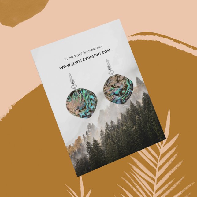 © Nature Pine Woods Earring Jewelry Display Business Card (Creator Uploaded)