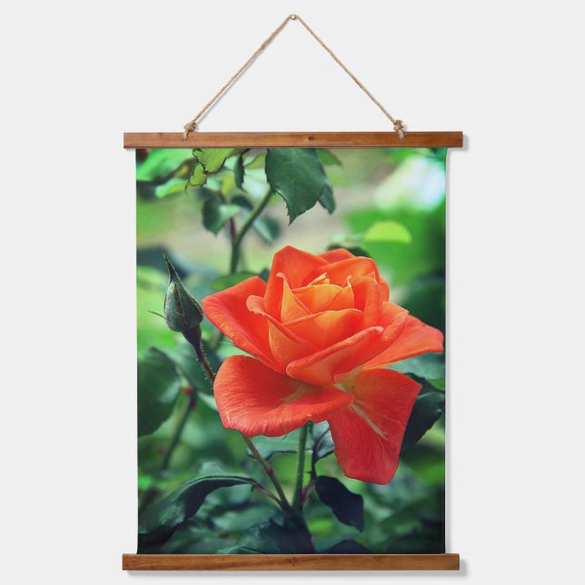 Nature Pink Rose Flower  Hanging Tapestry (Front)