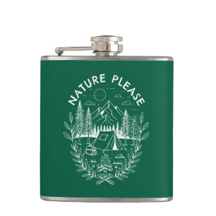 Nature Please Hip Flask