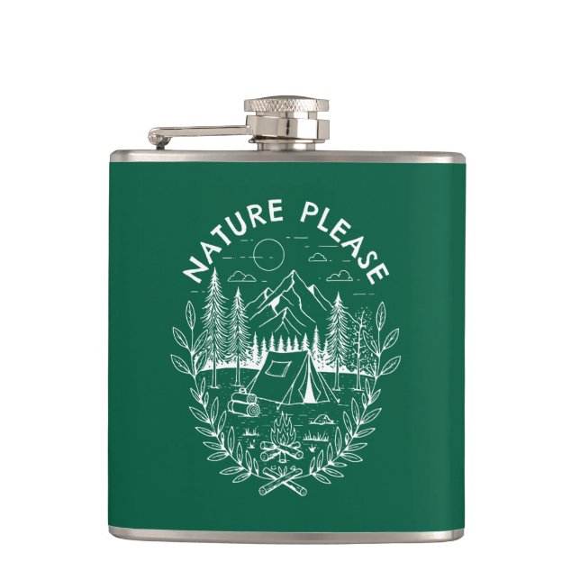 Nature Please Hip Flask (Front)
