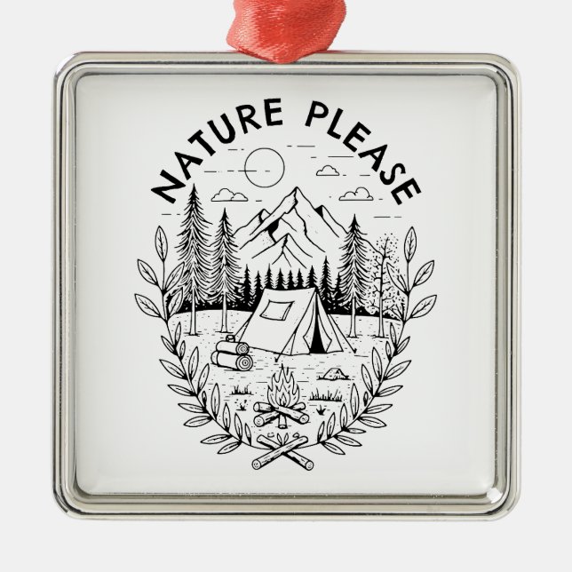 Nature Please Metal Tree Decoration (Front)