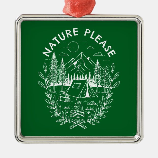 Nature Please Metal Tree Decoration (Front)