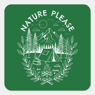 Nature Please Square Sticker