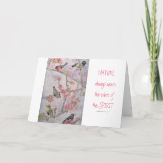 Nature Poetry Birds Watercolor Greeting Card
