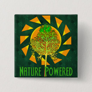 Nature Powered 15 Cm Square Badge