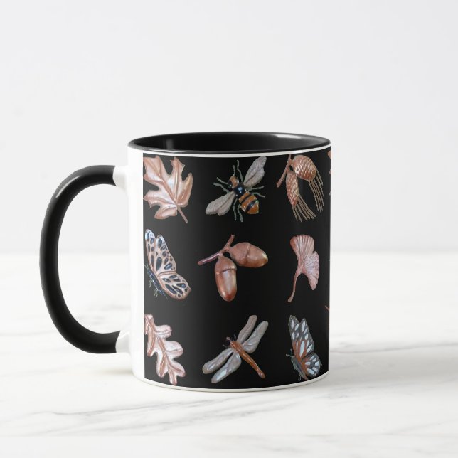 Nature print mug black (Left)