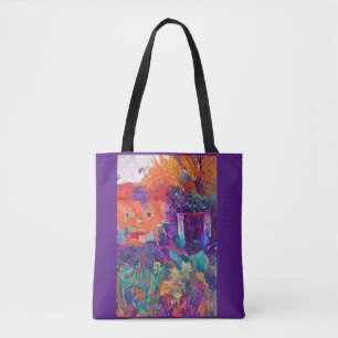 Nature reclaims a house  tote bag