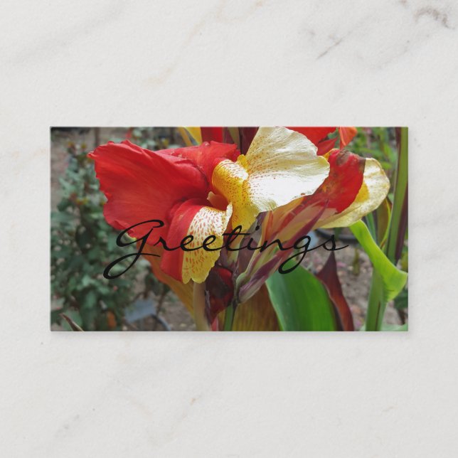 Nature Red Flower Floral Photography Business Card (Front)