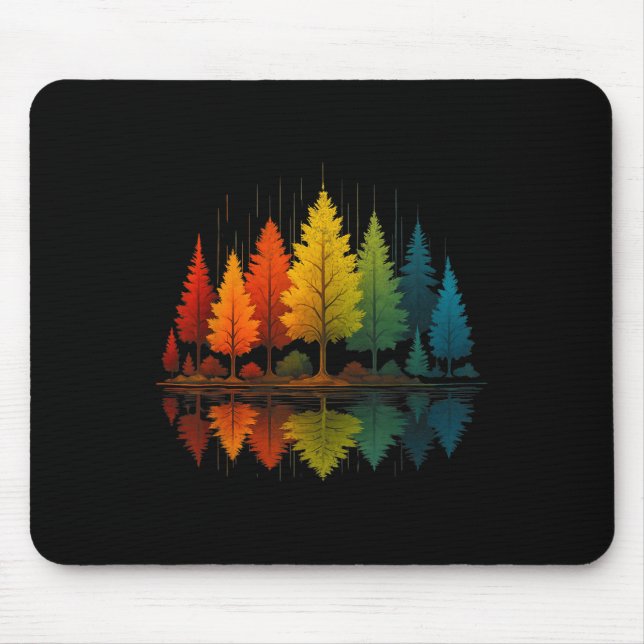 Nature Reflection Forest Trees Outdoor Wildlife Hi Mouse Pad (Front)